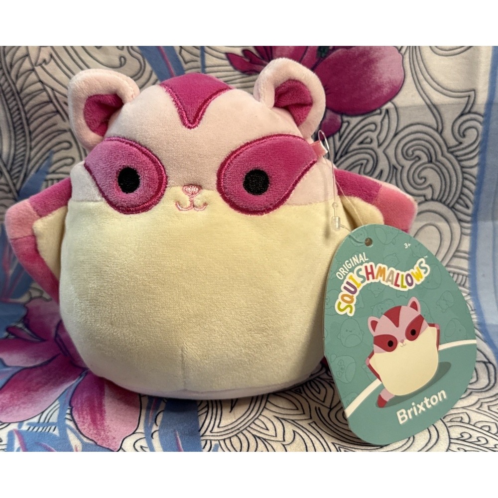Squishmallows Brixton Pink Sugar Glider 6" Plush Kellytoy Stuffed Animal Tags